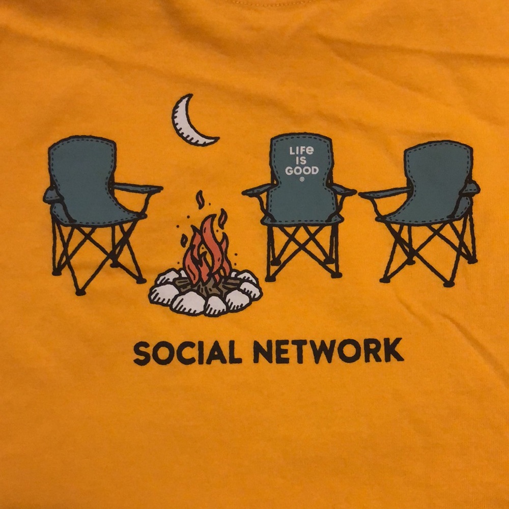 Life is Good Social Network Crusher T-Shirt M - Picture 2 of 6